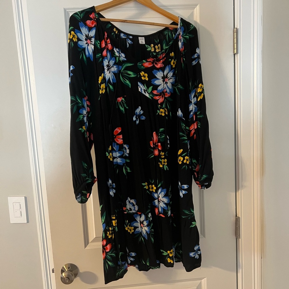 Long sleeve terry floral dress